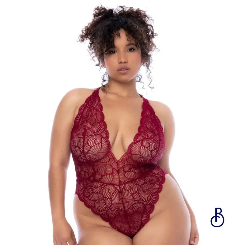 Body grande taille couleur framboise - Boudoir Nimois