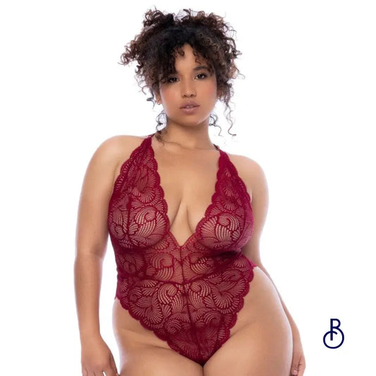 Body grande taille couleur framboise - Boudoir Nimois