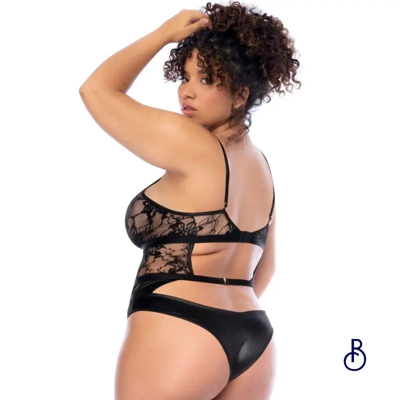 Body Grande Taille Noir Dos Nu - Boudoir Nimois