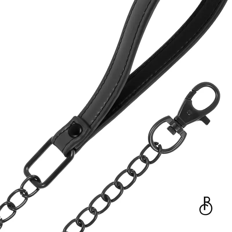 Collier BDSM Doublure en Néoprène avec Chaîne - Boudoir