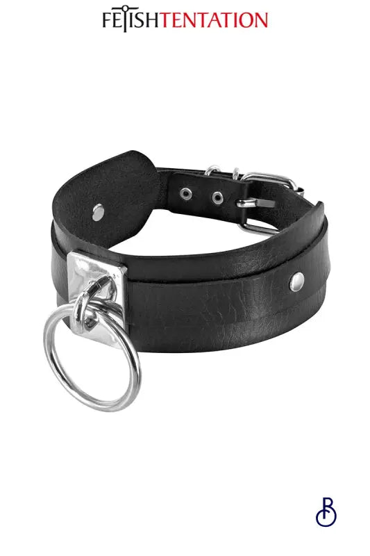 Collier BDSM large avec anneau - Fetish Tentation - Boudoir
