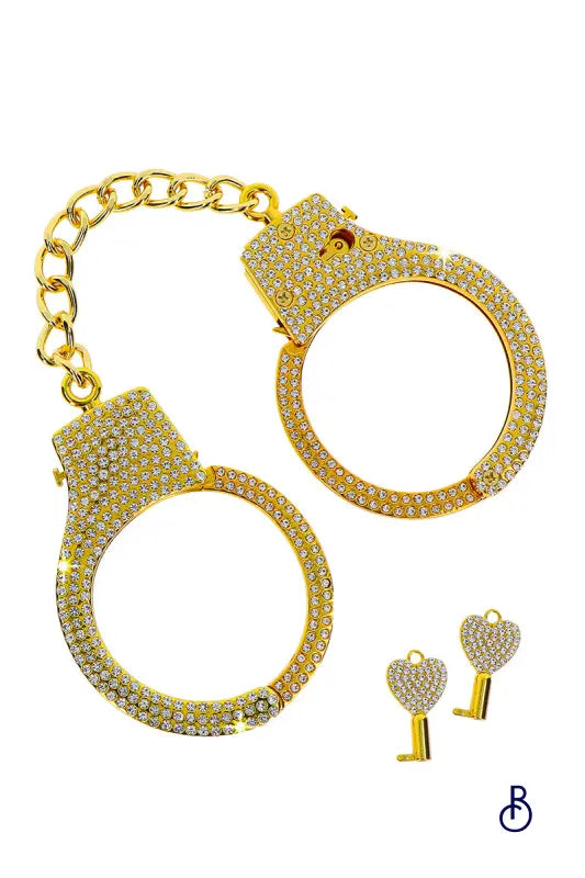 Menottes dorées et strass - Taboom Bondage - Boudoir Nimois