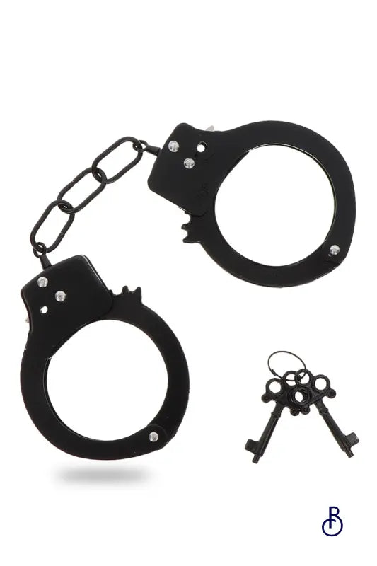 Menottes métal noires - Toy Joy - Boudoir Nimois