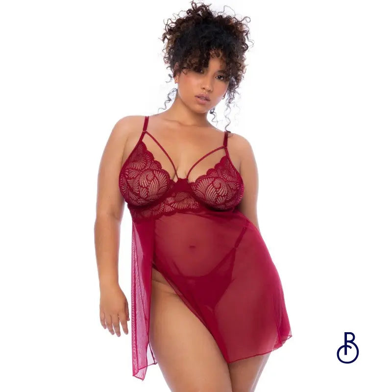 Nuisette Grande Taille Framboise - Boudoir Nimois