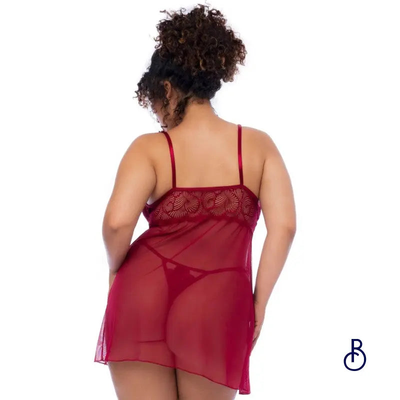 Nuisette Grande Taille Framboise - Boudoir Nimois