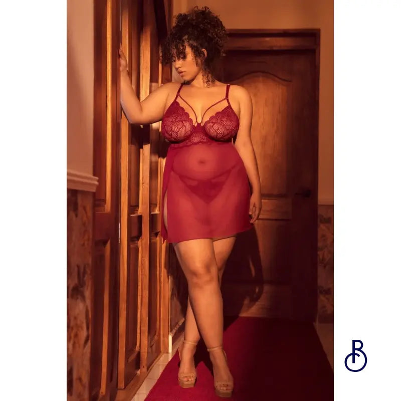 Nuisette Grande Taille Framboise - Boudoir Nimois