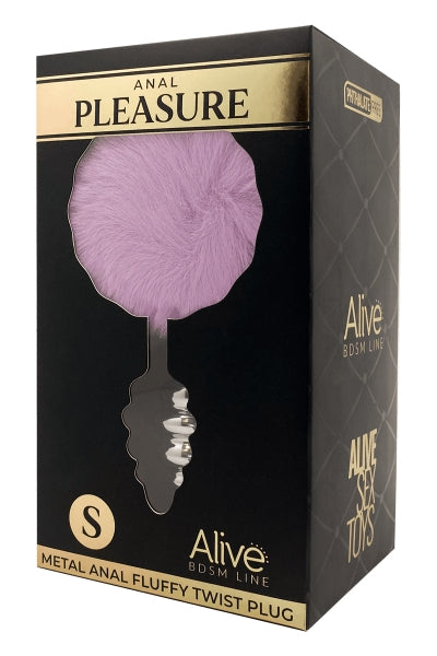 Plug anal métal Fluffy Twist S mauve – Alive
