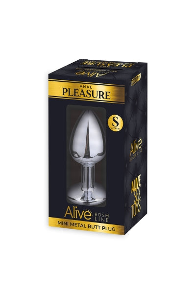 Plug anal en métal bijou transparent S – Alive