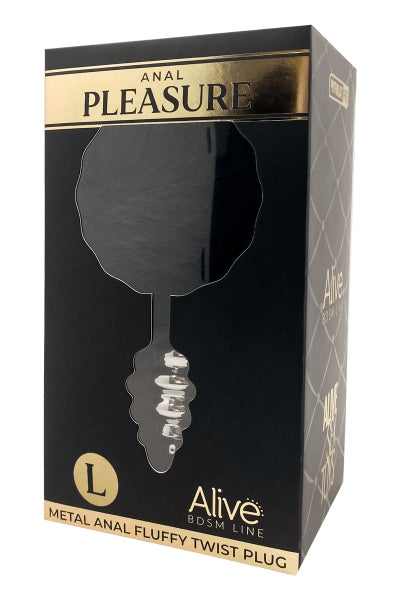 Plug anal métal Fluffy Twist L noir – Alive
