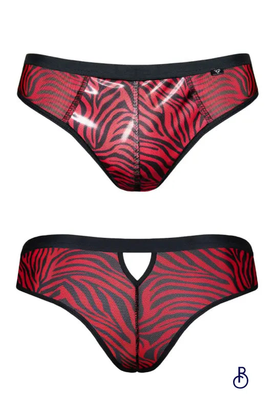 Slip Homme Brésilien Zébré Rouge et Noir – Regnes - Boudoir