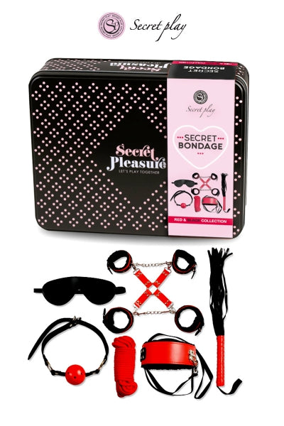 Plan SM – Kit BDSM 8 pièces rouge et noir