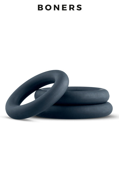 Kit de 3 anneaux de pénis en silicone – Boners