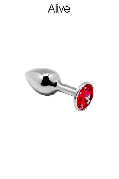 Plug anal métal bijou rouge S – Alive