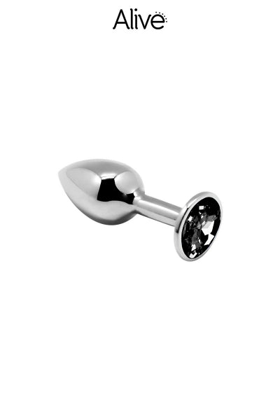 Plug anal métal bijou noir S Alive