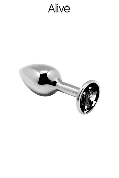 Plug anal métal bijou noir M – Alive