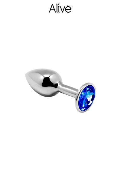 Plug anal métal bijou bleu S – Alive