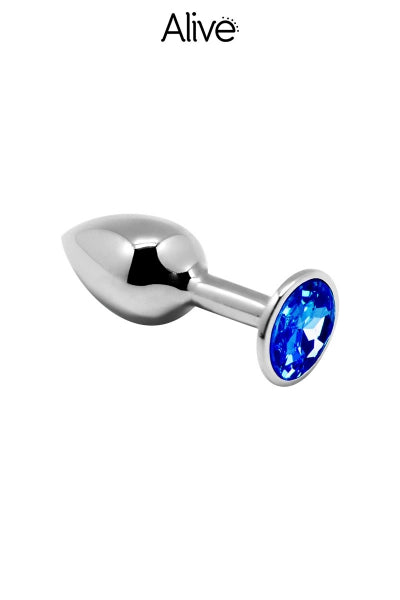Plug anal métal bijou bleu M – Alive