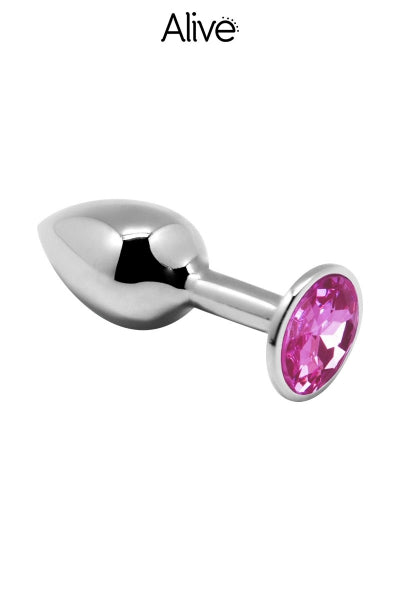 Plug anal métal bijou rose L – Alive