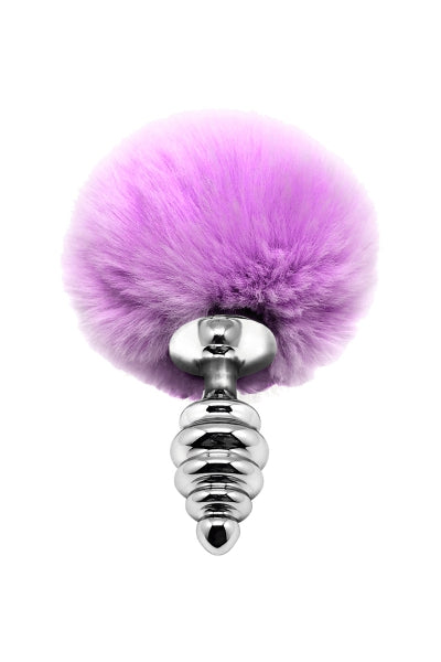 Plug anal métal Fluffy Twist S mauve – Alive