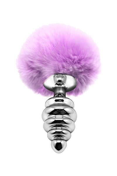 Plug anal métal Fluffy Twist M mauve – Alive