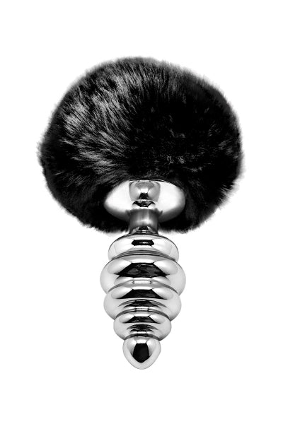 Plug anal métal Fluffy Twist M noir – Alive