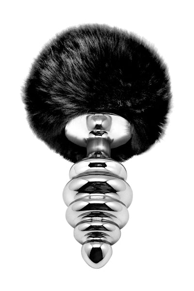 Plug anal métal Fluffy Twist L noir – Alive
