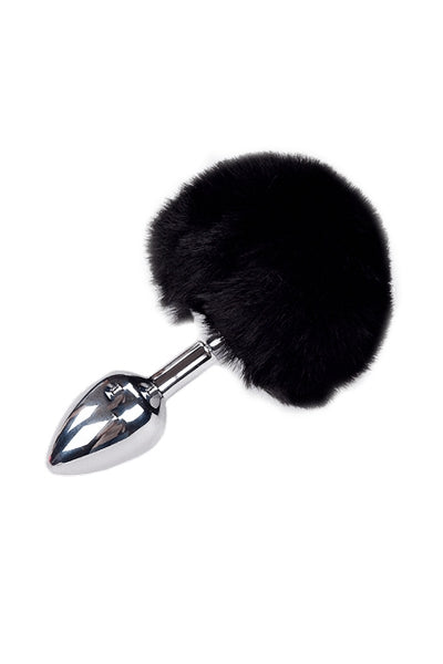 Plug anal métal Fluffy S noir – Alive