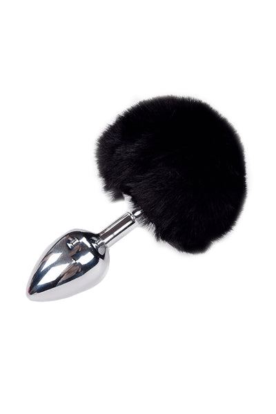 Plug anal métal Fluffy M noir – Alive