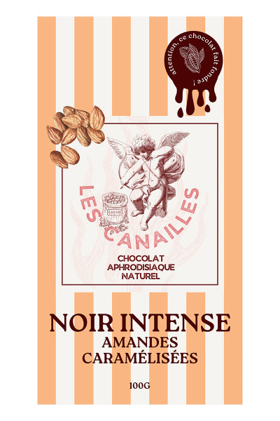 Aphrodisiac Chocolate with Caramelized Almonds - 100g Bar