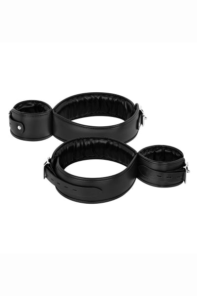 Menotte BDSM cuisses et poignets noir