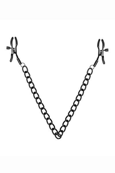 Nippelklemme mit schwarzer Kette