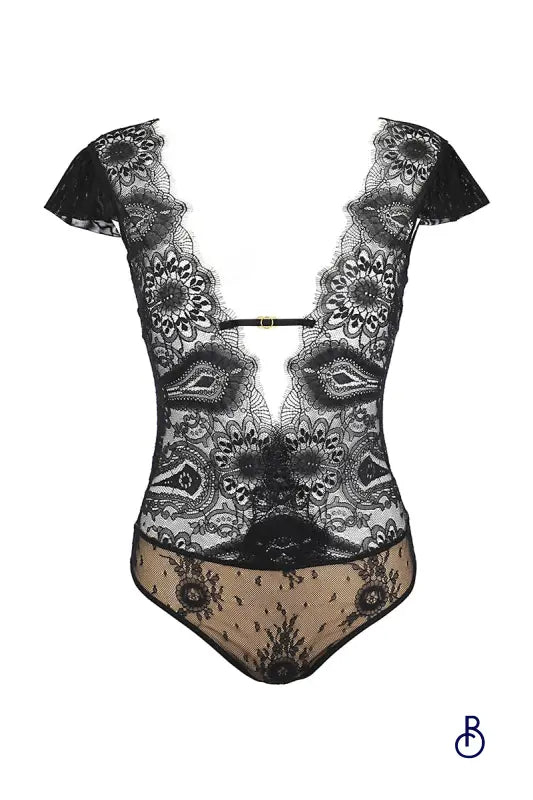 Body tulle et dentelle noir V-9900 - Axami - Boudoir Nimois