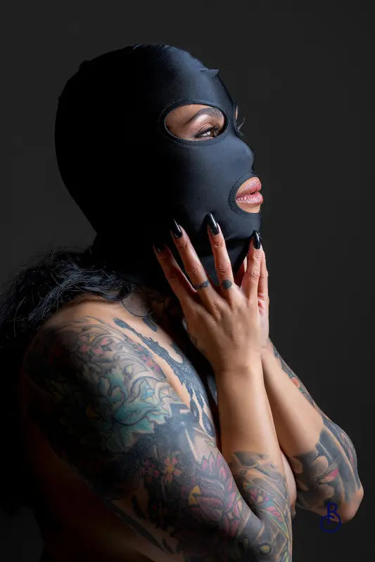 Cagoule BDSM 3 ouvertures - Taboom - Boudoir Nimois