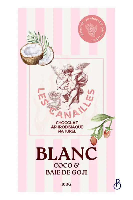 Chocolat blanc coco et baie de goji - Tablette 100g