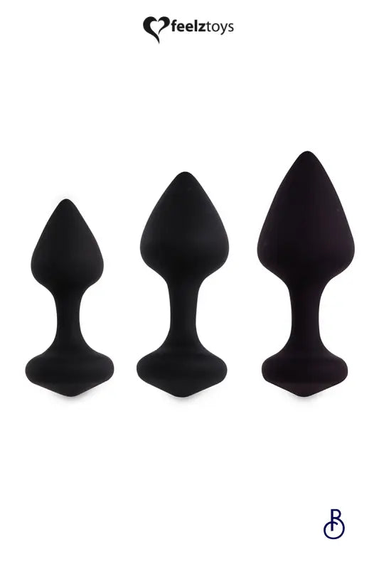 Coffret 3 plugs anal Bibi - noir - Boudoir Nimois