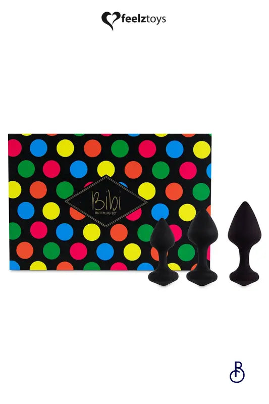 Coffret 3 plugs anal Bibi - noir - Boudoir Nimois