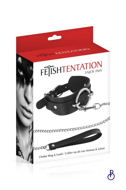 Collier BDSM avec anneau & laisse - Boudoir Nimois