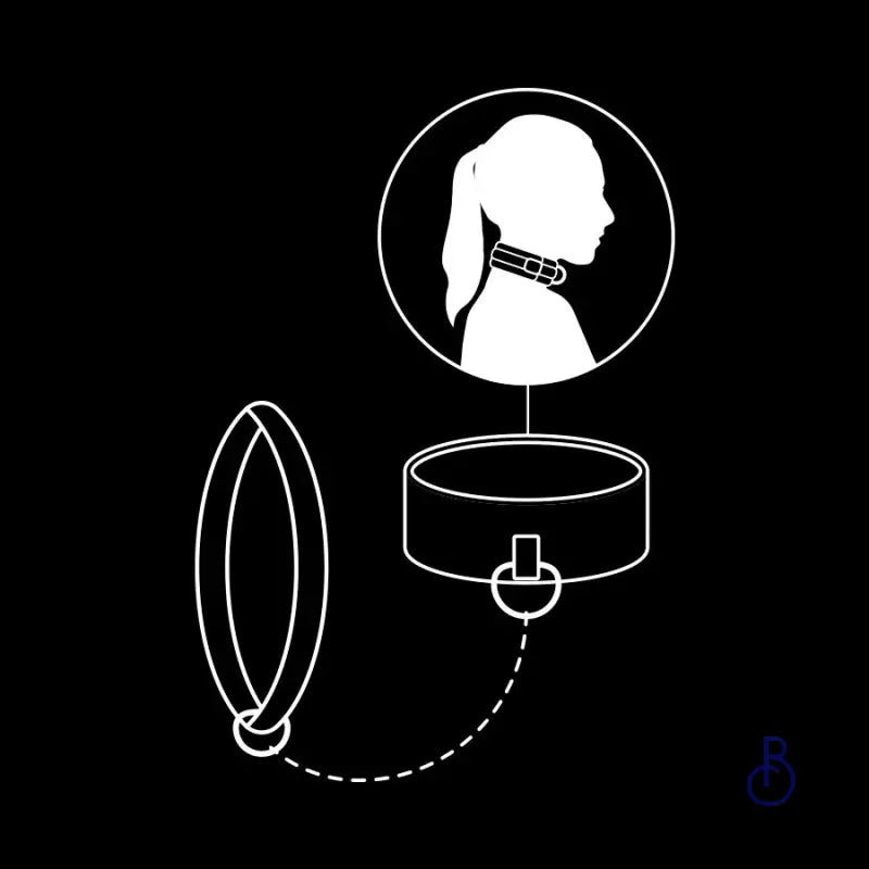 Collier BDSM Doublure en Néoprène avec Chaîne - Boudoir