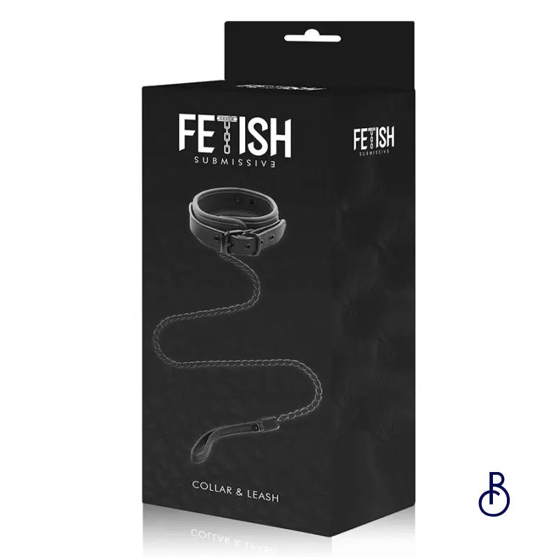 Collier BDSM Doublure en Néoprène avec Chaîne - Boudoir