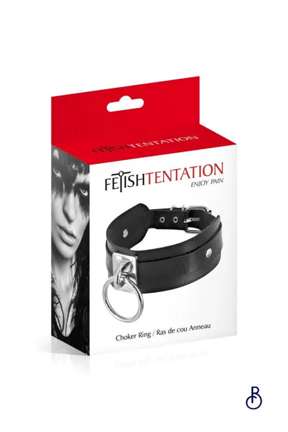 Collier BDSM large avec anneau - Fetish Tentation - Boudoir