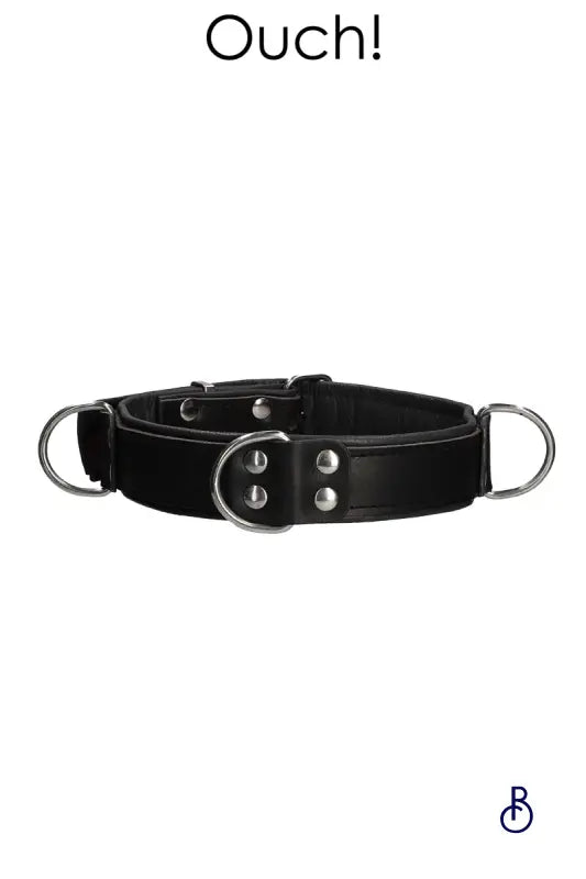 Collier Bondage Deluxe noir - Ouch! - Boudoir Nimois