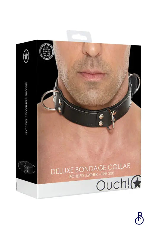 Collier Bondage Deluxe noir - Ouch! - Boudoir Nimois