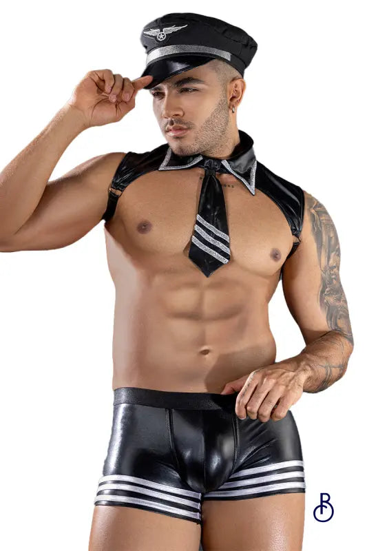 Costume commandant de bord sexy 4 pièces - Boudoir Nimois