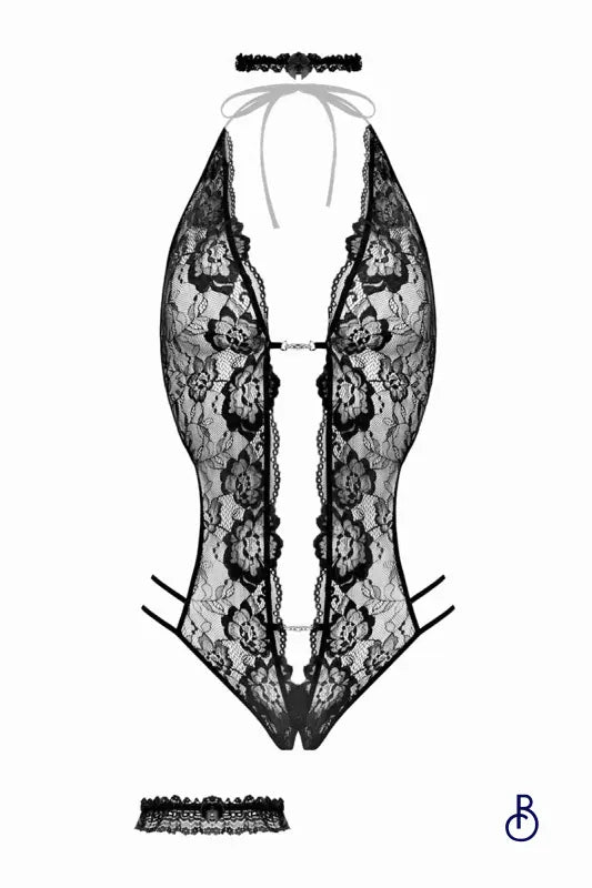 Ensemble body ouvert Renee noir - Christine - Boudoir Nimois