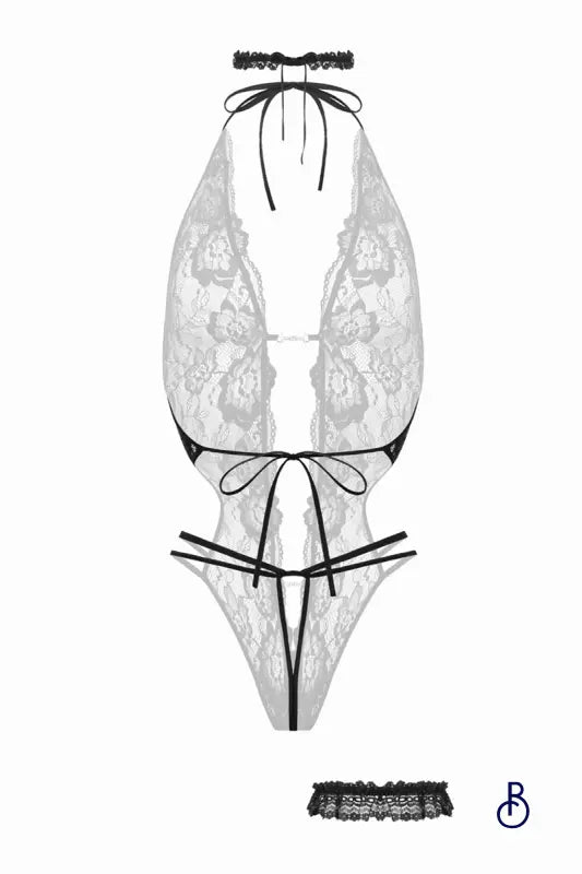 Ensemble body ouvert Renee noir - Christine - Boudoir Nimois