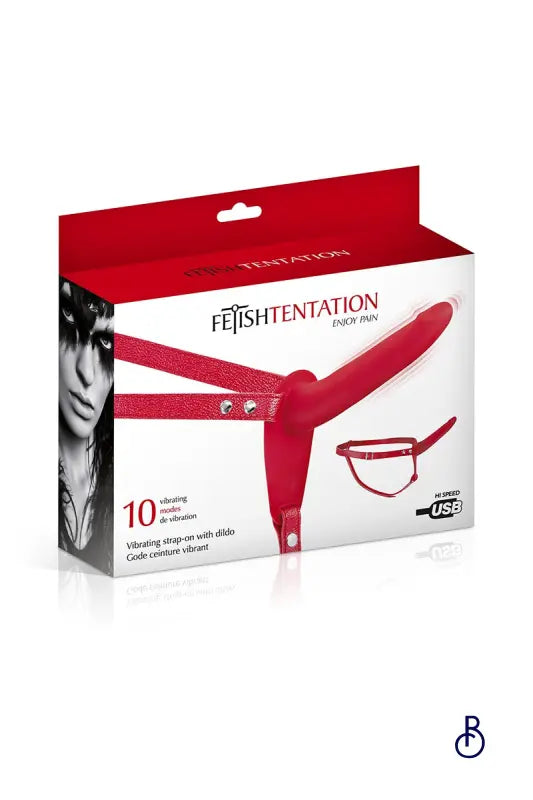 Gode ceinture rouge vibrant Fetish Tentation - Boudoir