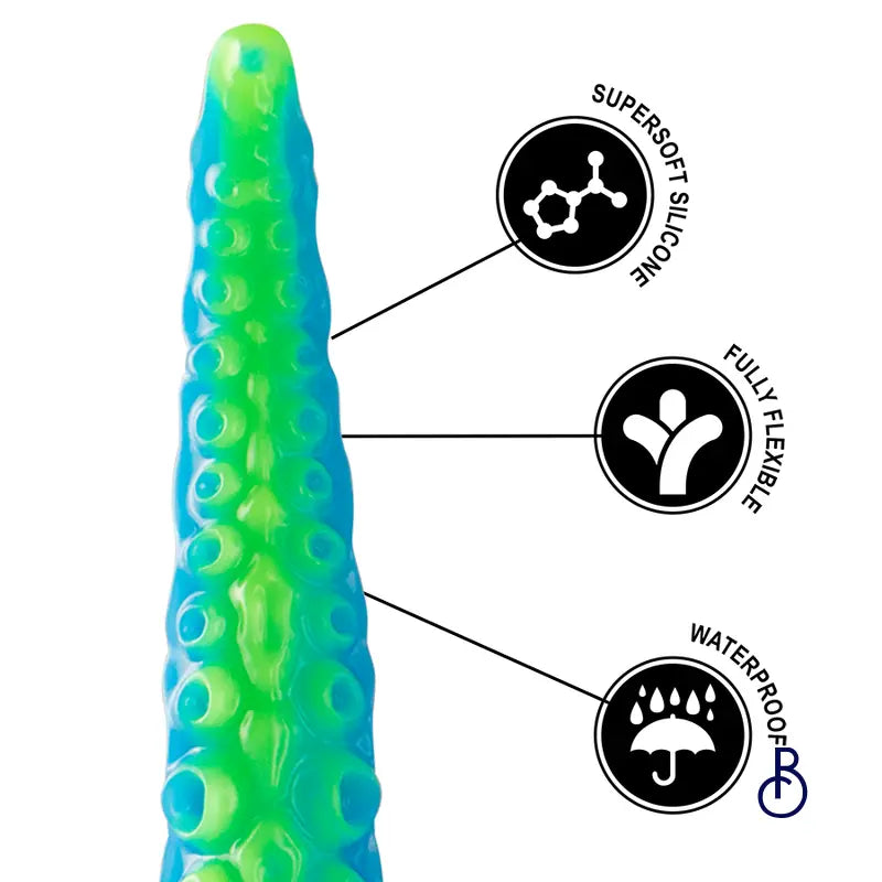 Gode Tentacle Mince Fluorescent Scylla - Grande Taille