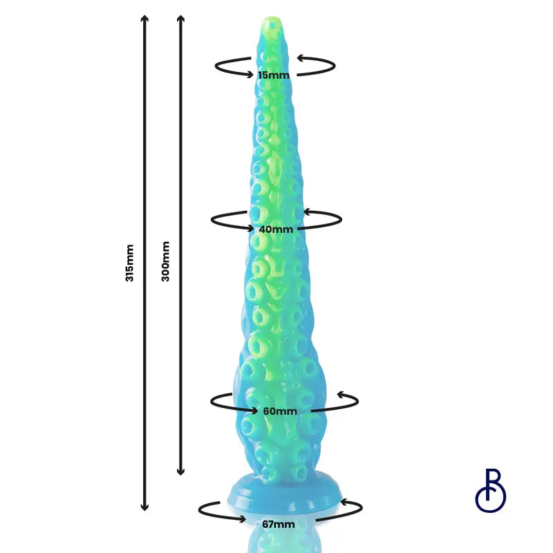 Gode Tentacle Mince Fluorescent Scylla - Grande Taille