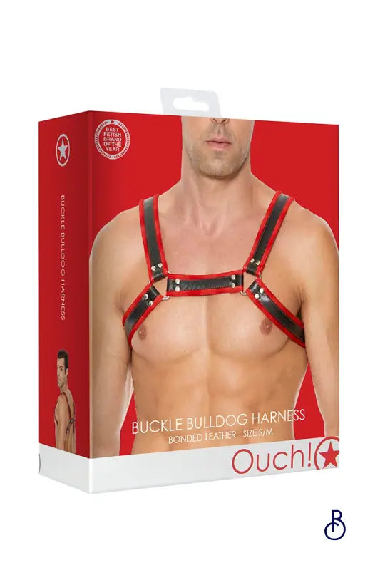 Harnais Buckle Bulldog Rouge - Boudoir Nimois