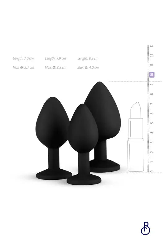 Kit entrainement 3 Butt plugs noir - Easy Toys - Boudoir